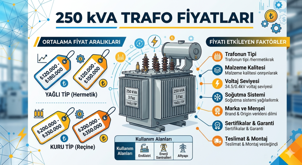 İkinci El 250 kVA Trafo Fiyatları